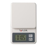 Taylor Precision 3817 - Portion Control Scale, compact digital kitchen, 11 lb x .1 oz., 5 kg x 1 g, white, (Case of 4)