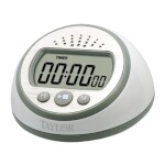 Taylor Precision 5873 - Timer/Clock, digital, 24 hour timer range, continuous ring, white, (Case of 4)
