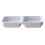 Thunder Group 19002WT - Sauce Dish, 2-compartment, 4 oz., 6