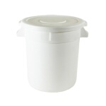 Thunder Group PLTC010W - Trash Can, 10 gallon, round, integrated handles, plastic, white