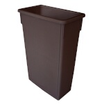 Thunder Group PLTC023B - Trash Can, 23 gallon, rectangular, flat bottom, durable, plastic, brown