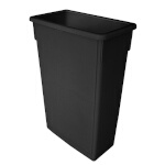 Thunder Group PLTC023K - Trash Can, 23 gallon, rectangular, flat bottom, durable, plastic, black