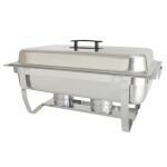 Thunder Group SLRCF001F - Chafer, 8 quart, full-size, lift-off cover, duel fuel holder, mirror-finish