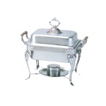 Thunder Group SLRCF0825 - Half-size Chafer, 4 quart, lift-off cover, canned heat, square wood handle