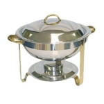 Thunder Group SLRCF0831GH - Chafer, 4 quart, round, lift-off cover, fuel holder, gold accents