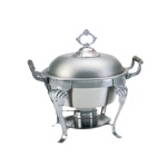 Thunder Group SLRCF8632 - Chafer, 5 quart, half-size round, lift-off dome cover, wood handles