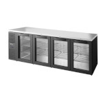 True TBR108-RISZ1-L-B-GGGG-1 - Back Bar Cooler, four-section, 108