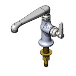 T&S Brass B-0208-CR-HW - Temp deck mount Faucet, single, red (HW) index & 6