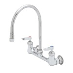 T&S Brass B-0230-134XA-CR - Pantry Faucet, double, wall mount, 8