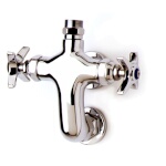 T&S Brass B-0316-LN - Pantry Faucet, double, splash-mounted, swivel base only, w