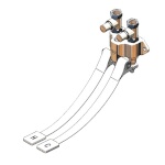 T&S Brass B-0504-LKS - Pedal Valve, double, wall mounted, inlets on 2-1/2