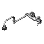 T&S Brass B-0599-CR - Pantry Faucet, double, wall mount, adjustable centers, 18