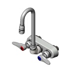 T&S Brass B-1115-132X - Faucet Workboard, wall mount, 132X gooseneck, lever handles