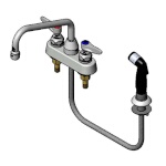 T&S Brass B-1171 - Lavatory Faucet w/Hose & Spray, deck mounted, faucet on 4