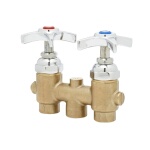 T&S Brass B-2297 - Concealed Mixing Faucet, 4-arm handles, 3/8
