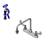 T&S Brass B-2346 - Faucet Workboard, deck mount, with spray valve, 8