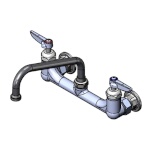 T&S Brass B-2414-CR-SC - Mixing Faucet, with check valve ceramas, wall mount, 8