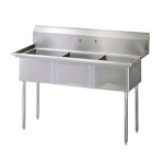 Turbo Air TSA-3-14-N - Sink, 3-compartment, 18/304 stainless steel bowls