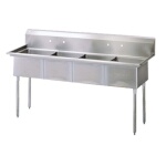 Turbo Air TSA-4-N - Sink, 4-compartment, 18/304 stainless steel bowls