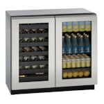 U-Line U-3036BVWCINT-00B - Dual Temp Undercounter Refrigerator, 35-1/2
