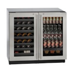U-Line U-3036BVWCS-13B - Dual Temp Undercounter Refrigerator, 35-1/2