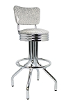 Vitro 250-49 NSRB - Classic Scalloped Ring Stool with Back & Pyramid Legs, 30