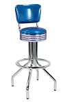 Vitro 250-782 RB - Classic Grooved Ring Stool with Back & Pyramid Legs, 30