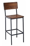 Vitro TUK-1100 BS - Tucker Series Rustic Walnut Seat & Back Steel Frame Barstool