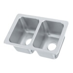 Vollrath 102-1-1 - Drop-In Stainless Steel Sink w/Double Bowl, 14 x 10 x 10 in.