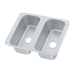 Vollrath 12065-2 - Vending Cart Drop-In Sink w/Double Bowl, 12-1/8 x 6-1/8 x 5 in.
