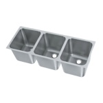 Vollrath 12123-2 - Undermount Weld-In Sink w/Triple Bowl, 14 x 12 x 12 in.