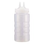 Vollrath 2316-1302 - Twin Tip Squeeze Bottle, 16 oz., wide mouth, clear bottle wi, (Case of 12)