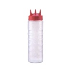 Vollrath 3324-1301 - Tri Tip Squeeze Bottle, 24 oz., wide mouth, clear bottle with brown cap, (Case of 12)