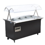 Vollrath 387112 - Portable 4 Well Hot Food Station w/Black Wrap & Breath Guard