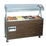 Vollrath 387692 - Portable 3 Well Electric Steam Table w/Cherry Wood Wrap & Manual Controls