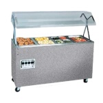 Vollrath 389462 - Portable Hot Food Electric Steam Table w/Walnut Wood Wrap & Full Breath Guard