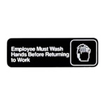 Vollrath 4530 - Employees Must Wash Hands Sign, (English), 3
