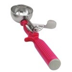 Vollrath 47145 - Disher, round bowl, size 24, 1-1/3 oz., red plastic handle
