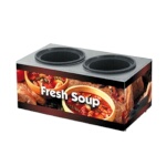 Vollrath 7203003 - Cayenne Twin Well Soup Merchandiser w/Country Kitchen Graphics, Base Only