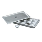 Vollrath 75060 - Egg Poacher/ Juice glass holder, Full Size, Stainless, complete with pan