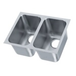 Vollrath 9102-1 - Undermount Weld-In Sink w/Double Bowls, 14 x 9 x 9-3/4 in.