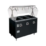 Vollrath T387712 - Portable 4 Well Deluxe Hot Food Station w/Cherry Wood Wrap, 60 x 24 x 57 in.