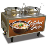 Winco 51072S - Soup Station Warmer, (2) 7 qt. wells, stainless steel construction