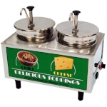 Winco 51074A - Chili & Cheese Warmer, (2) 7 qt. wells, (2) stainless steel pumps
