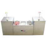 Winco 52001 - Condiment Station, (2) color-coded pump wells, 1.5 gallon or 3 qt. jars