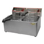 Winco EFT-32 - Deep Fryer, electric, countertop, double well, (2) 16 lb. oil capacity tanks
