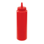 Winco PSB-08R - Squeeze Bottle, 8 oz., plastic, red (6 each per pack)