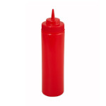 Winco PSW-12R - Squeeze Bottle, 12 oz., wide mouth, plastic, red (6 each per pack)