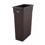 Winco PTC-23B - Slender Trash Can, 23 gallon, 20-1/8”L x 10-7/8”W x 29-7/8”H, brown