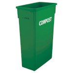 Winco PTC-23GRC - Trash Can, 23 gallon, 20-1/8”L x 29-7/8”H, with 
